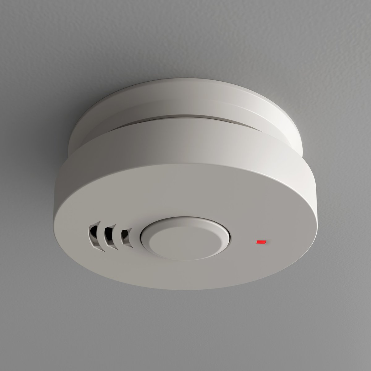 Smoke detector fire alarm installed on ceiling for early fire detection